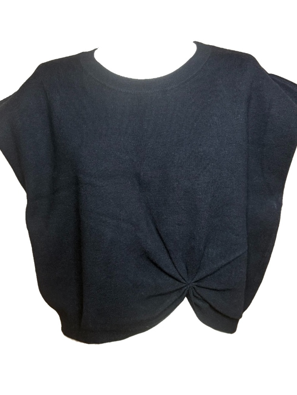 Anthropologie Black Gemini Cap Sleeve Sweater Top